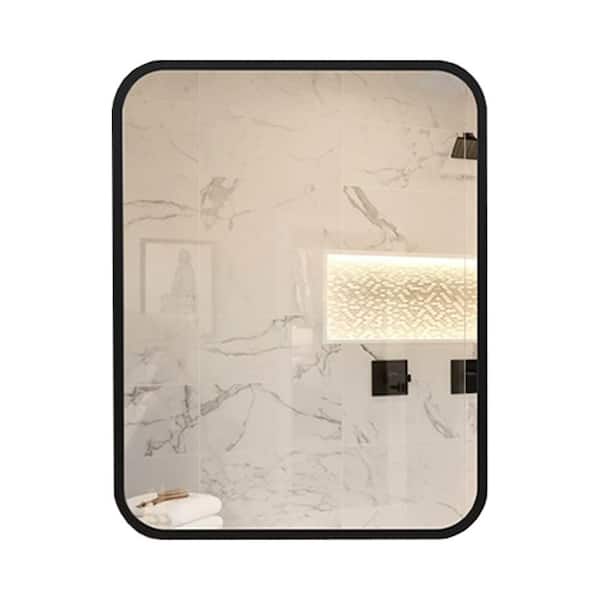 Black 40 in. W x 32 in. H Farmhose Rectangle Glass Framed Mirror Wall Mirror Vanity Mirror