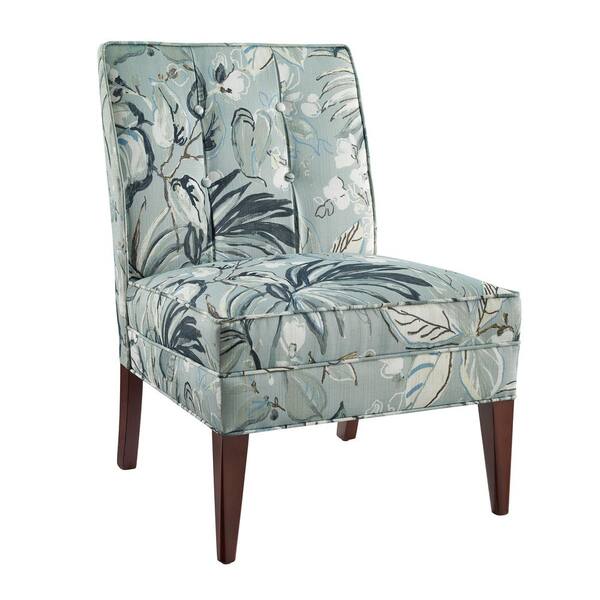 Linon Home Decor Carter Blue Floral Slipper Chair