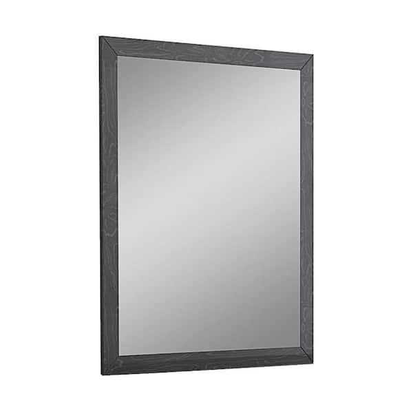 HomeRoots Danielle 44 in. x 36 in. Classic Rectangle Framed Gray Vanity Mirror