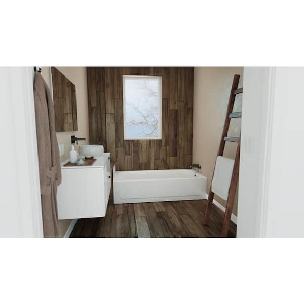 Bootzcast 60 in. x 30 in. Soaking Alcove Bathtub with Right Drain in White