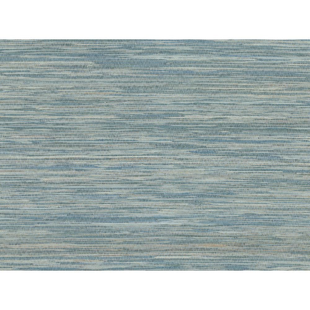 Pattaya Blue Grasscloth Non-Pasted Washable Wallpaper