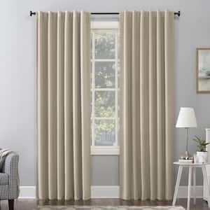 Amherst Velvet Noise Reducing Thermal Ecru Polyester 50 in. W x 84 in. L Blackout Curtain Double Panel