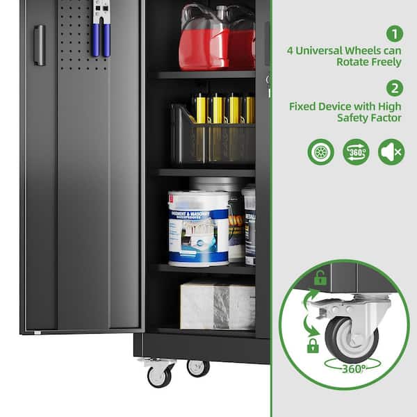 Kaikeeqli 32 in.W x 71 in.H x 16 in.D Steel Rolling Freestanding