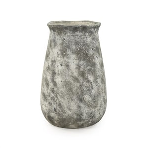 Terracotta Distressed Grey Small Decorative Vase