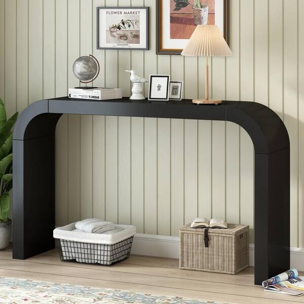 CHRISTOPHER KNIGHT HOME Mirodn 52 in. Modern Black Rectangle Wood Console Table