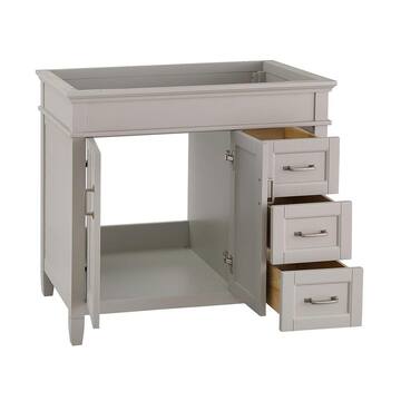 Home Decorators Collection Ashburn 36 in. W x 21.63 in. D x 34 in. H Bath Vanity Cabinet without Top in Grey ASGRA3621DR