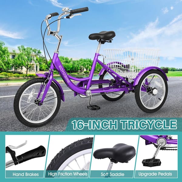 MOONCOOL 16 in Tricycle for Beginner Riders, Single Speed 3 Wheel