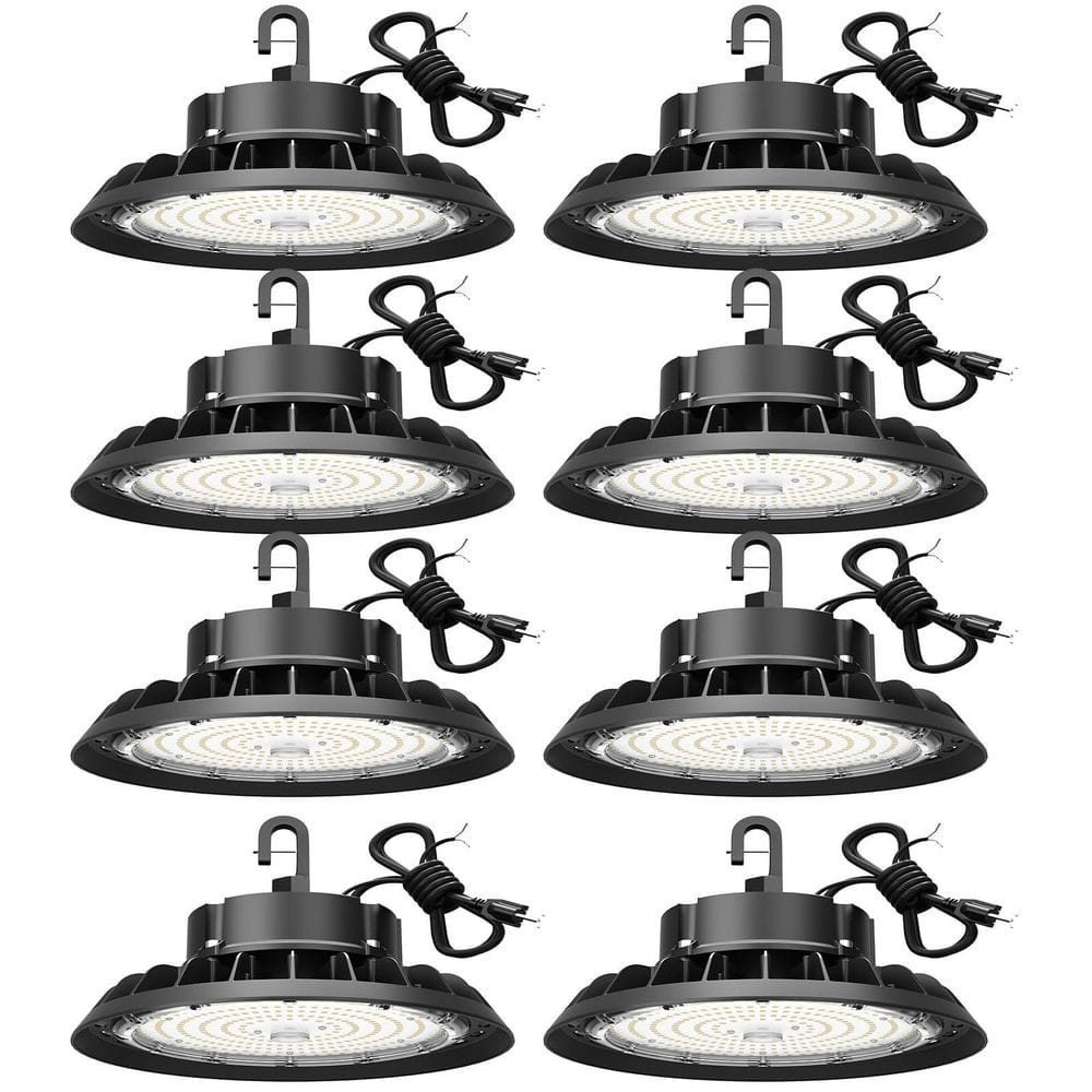 8-Pack 5 ft. 100-Watt Equivalent Integrated LED Dimmable Black High Bay Light with US Plug, Hanging Hook, Safe Rope price history on PriceWatchPro