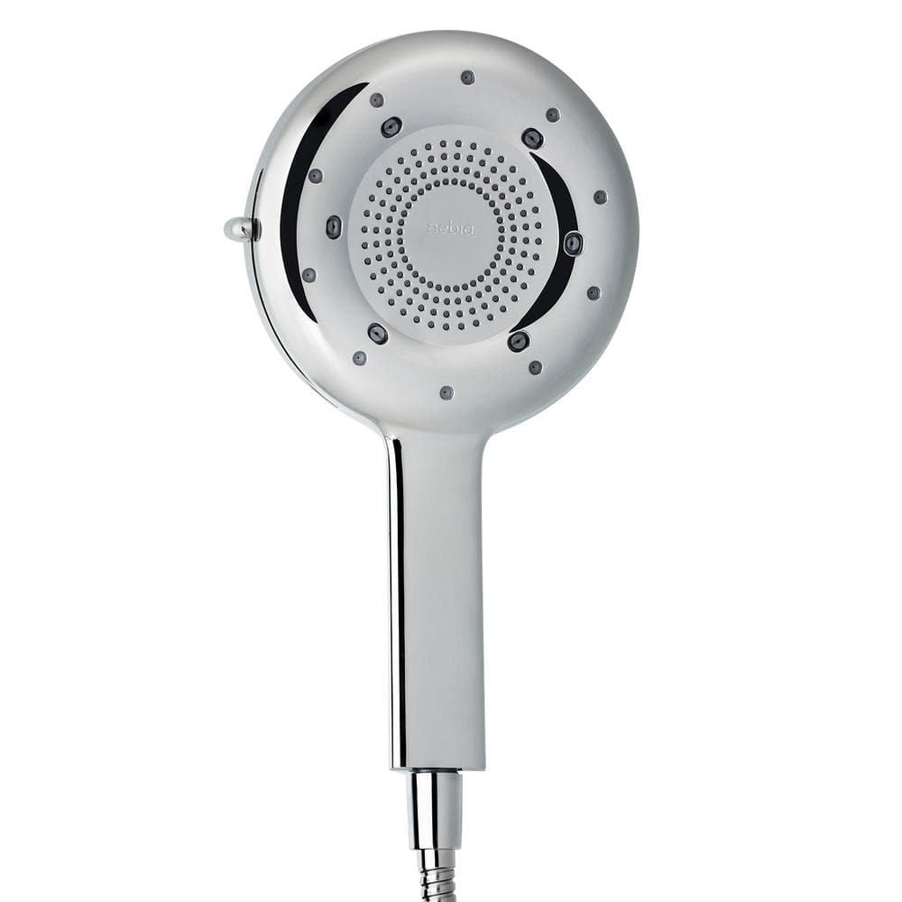 Brondell Nebia Corre 4-Spray Patterns with 1.5 GPM 6.5 in. Wall Mount Fixed and Handheld Shower Head in Chrome, Grey -  N400H0CH