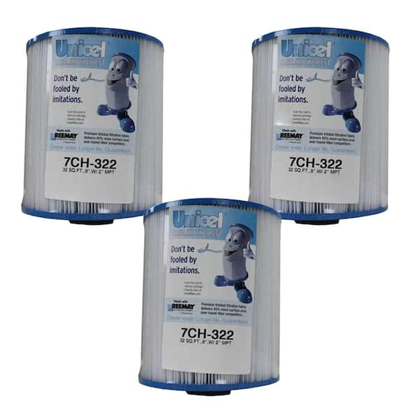 Unicel 7 in. Dia 32 sq. ft. Top Load Replacement Pool Filter Cartridge (3-Pack)