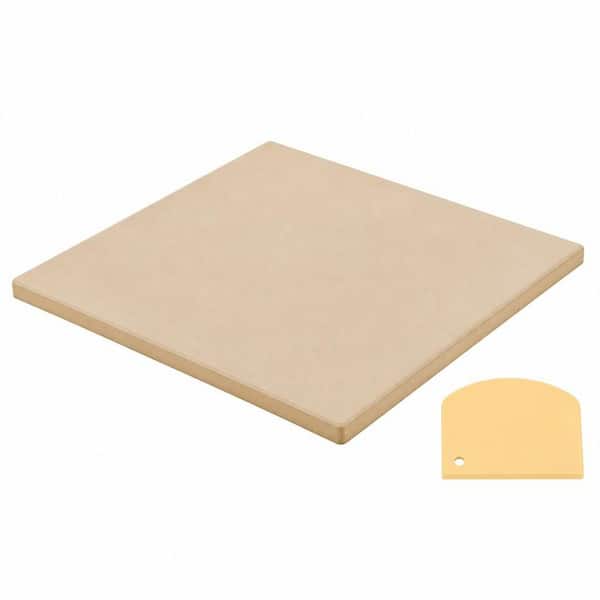 15 in. x 12 in. Rectangular Pizza Stone, Cordierite Pizza Pan, Baking Stone with Scraper for Oven and Grill