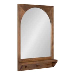 Andover 20.00 in. W x 30.00 in. H Brown Rectangle Classic Framed Decorative Wall Mirror with Shelf