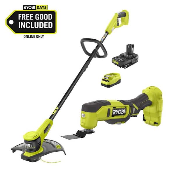 RYOBI ONE+ 18V 13 in. Cordless Battery String Trimmerwith 2.0 Ah