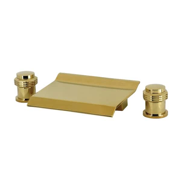 Kingston Brass Milano 2-Handle Deck Mount Roman Tub Faucet in Polished Brass