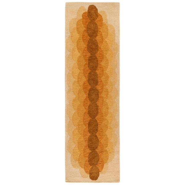 Metro 2 ft. x 8 ft. Yellow/Brown Geometric Gradient Runner Rug