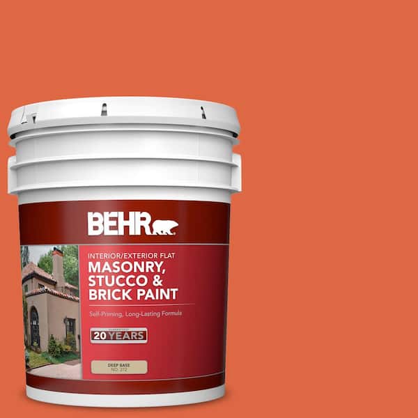 BEHR 5 gal. #P200-7 Bonfire Night Flat Interior/Exterior Masonry, Stucco and Brick Paint