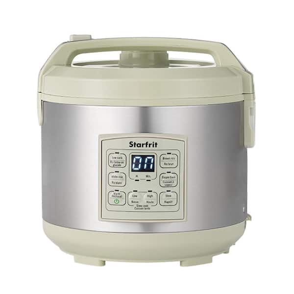 Starfrit 14-Cup Green/Gray Low-Carb Electric Rice Cooker with 7 Presets