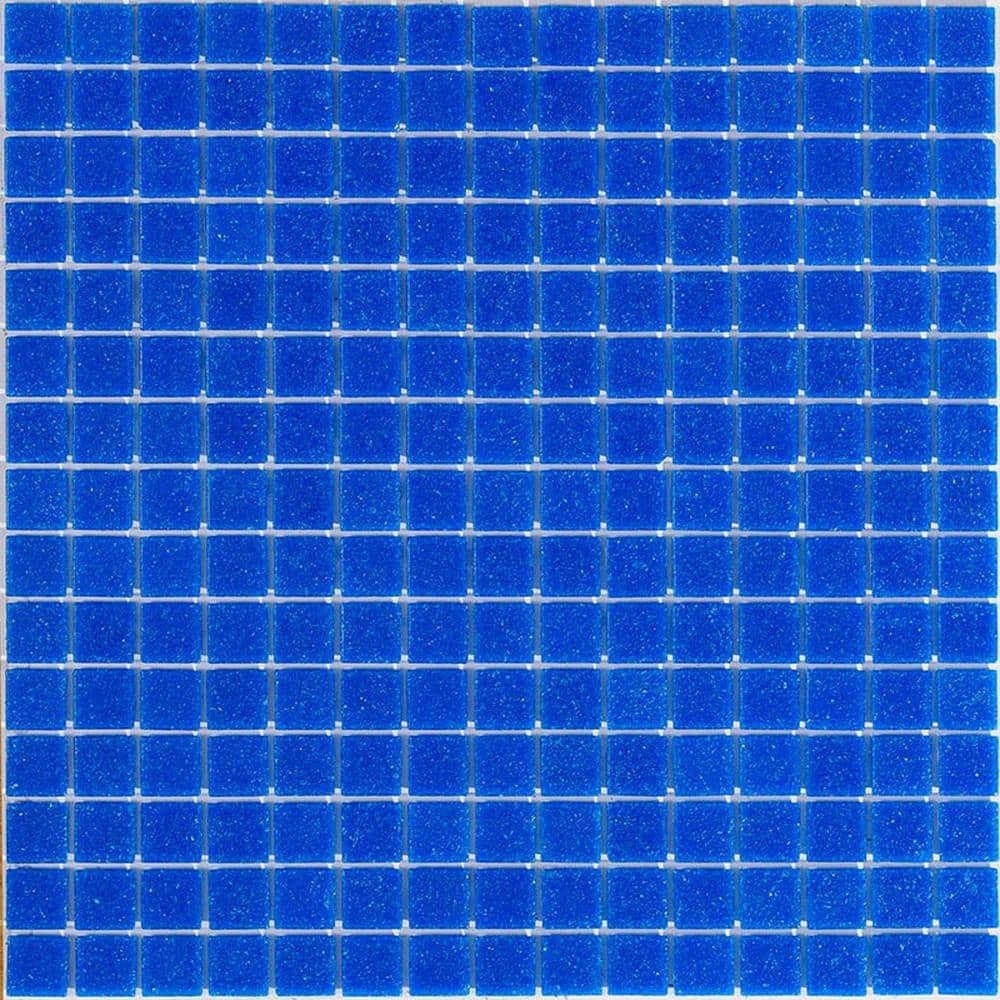 Apollo Tile Dune 4 X 6 Glossy Cerulean Blue Glass Mosaic Uniform Square Wall And Floor Sample