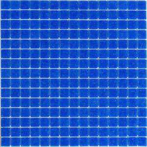 Dune Glossy Cerulean Blue 12 in. x 12 in. Glass Mosaic Wall and Floor Tile (20 sq. ft./case) (20-pack)
