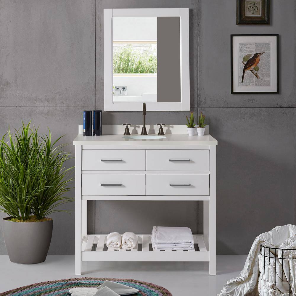 Williamsburg Traditional 36" Pine Vanity Cabinet with Nickel Hardware