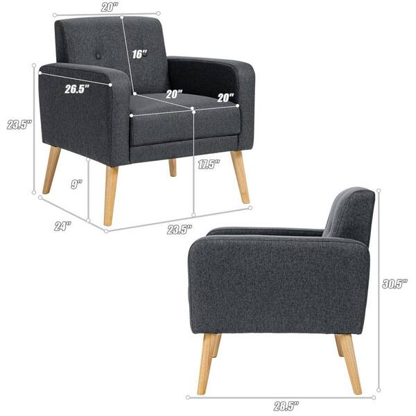 artiss aston tub accent chair charcoal