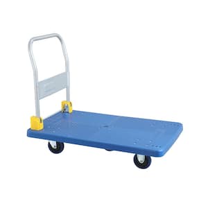 1320 lbs. Capacity Platform Truck Foldable Push Hand Cart with 360-Degree Swivel Wheels in Blue