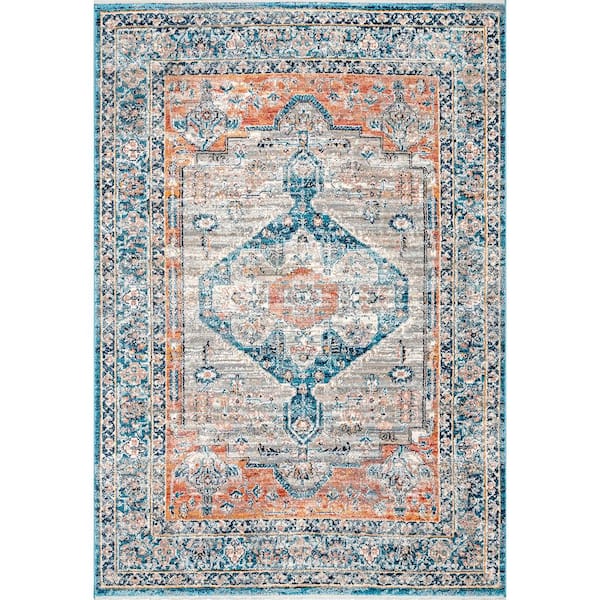 nuLOOM Brynn Petalled Medallion Beige 10 ft. x 14 ft. Area Rug