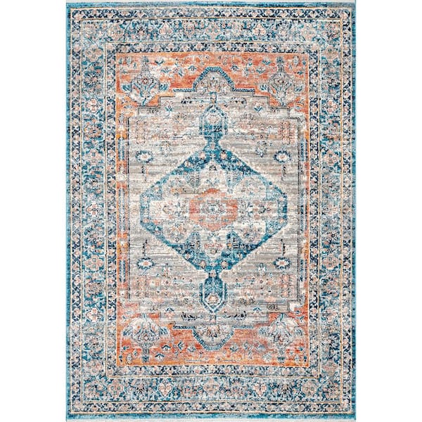 nuLOOM Brynn Petalled Medallion Beige 4 ft. x 6 ft. Area Rug