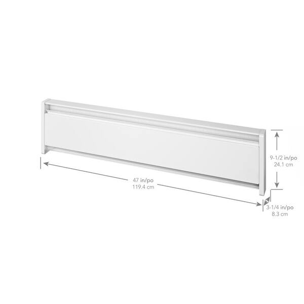 Cadet 47 in. 120-volt 750-watt SoftHeat Hydronic Electric Baseboard Heater  in White EBHN750-1W - The Home Depot