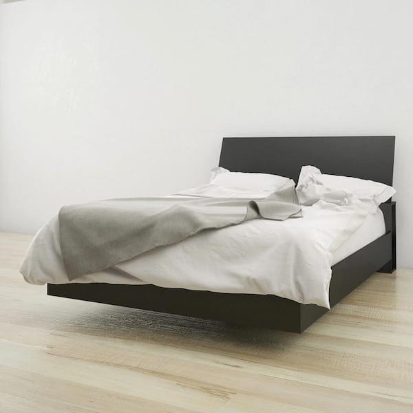Nexera Corbo Black Full Size Platform Bed and Storage Headboard