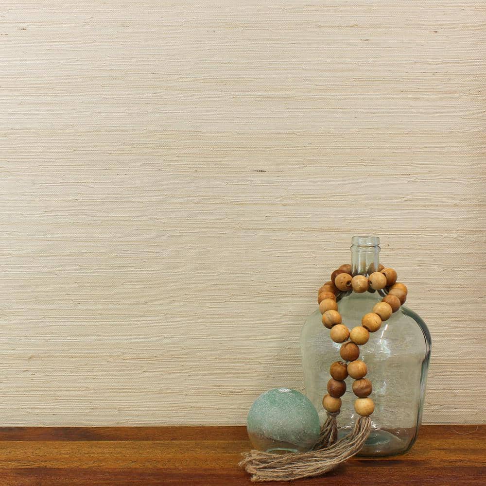 Light Knotted Natural Grasscloth Textured Wallpaper Roll