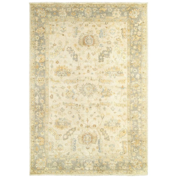 10 ft. x 14 ft. Beige, Gray Oriental Washable Area Rug