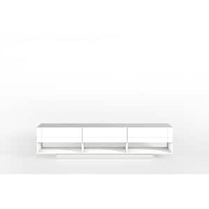 Rustik White 72 in. TV Stand with 3 Drawers Fits TV's up to 80 in. with Cable Management