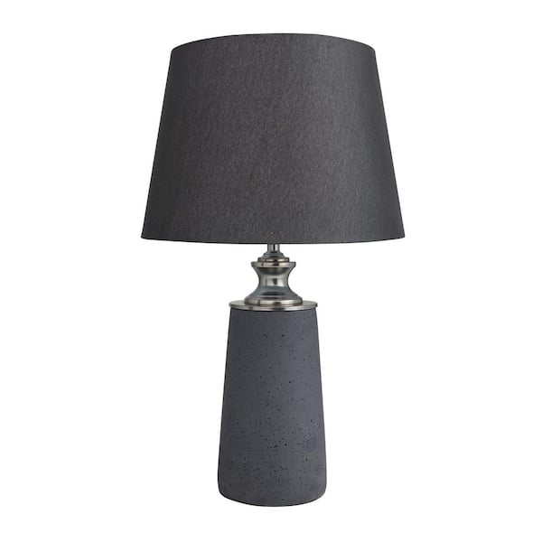 Litton Lane 24 in. Black Cement Modern Table Lamp