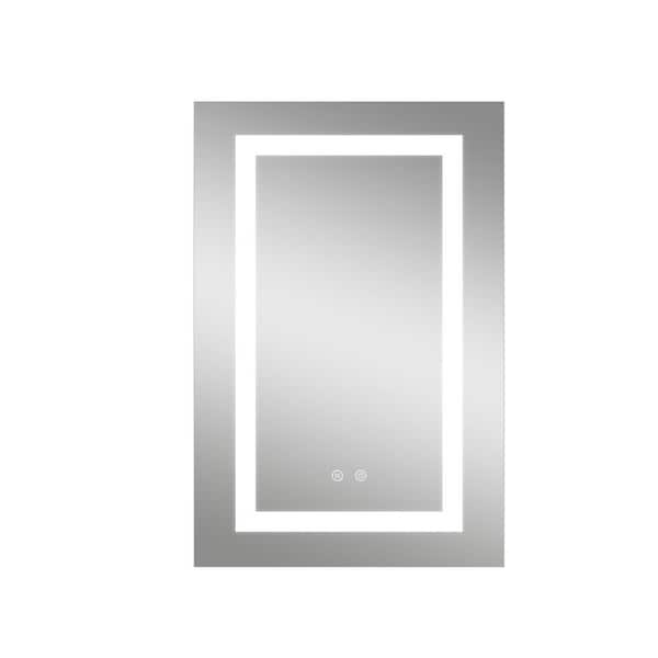20 in.W x 30 in.H Rectangular Silver Recessed/Surface Left LED Medicine Cabinet with Mirror,Dimmer,Outlets ,USB,Defogger