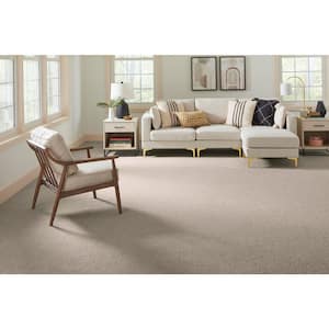 Cleoford Yarn Beige 47 oz. Triexta Texture Installed Carpet