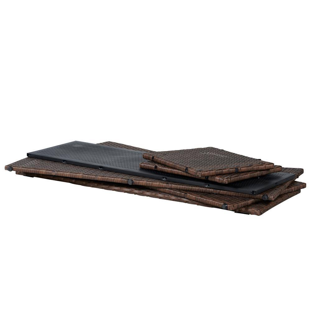 Nino 47.24" Brown Faux Wicker Lockable Deck Box