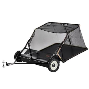 42 in. Lawn Sweeper Tow Behind, 12 Cu. Ft. Large Pull Behind Grass Sweeper, 15 in. Edger Heavy Duty Leaf Grass Collector