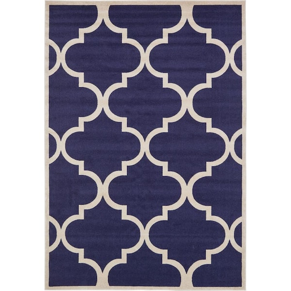 Unique Loom Trellis Austin Navy Blue 8' 0 x 11' 0 Area Rug