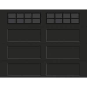 Bridgeport Steel Extended Panel 9ft. x 7ft. Insulated 12.9 R-Value Matte Lustra Black Garage Door with windows