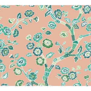 Coral Temple Garden Peel & Stick Wallpaper Approx. 45 sq. ft.