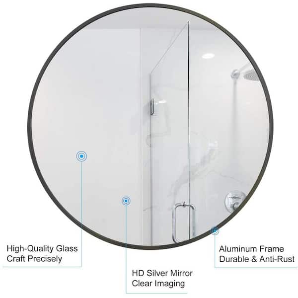 HUOVTR TA 32 in. H x 32 in. W Black Modern Style Metal Frame