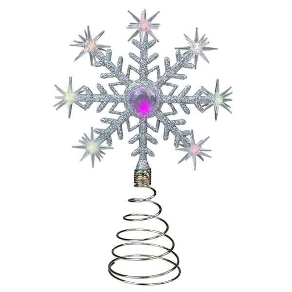 11 in. LED Lighted Coloring Changing Twinkling Snowflake Christmas Tree Topper