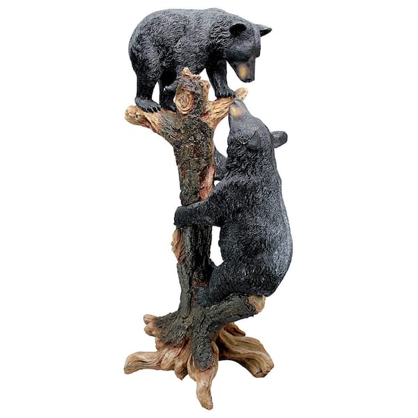 : Solid Rock Stoneworks Sitting Bear Cub Stone Garden Statue 12in  Tall Autumn Brown Color : Patio, Lawn & Garden