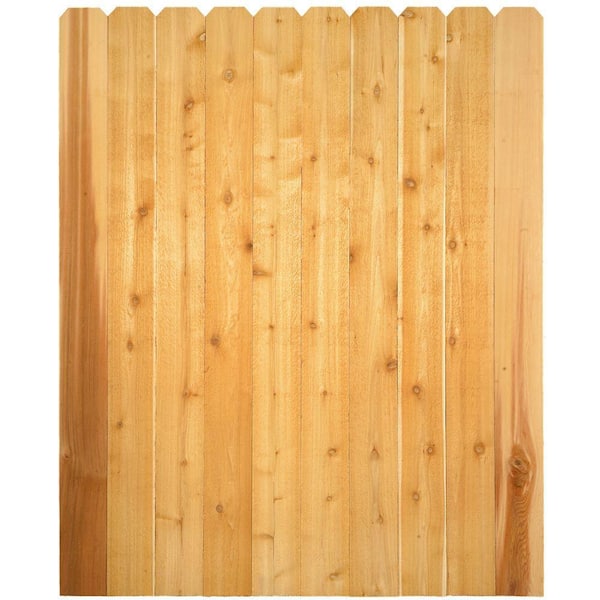 Installed Western Red Cedar Dog-Ear Picket Fence