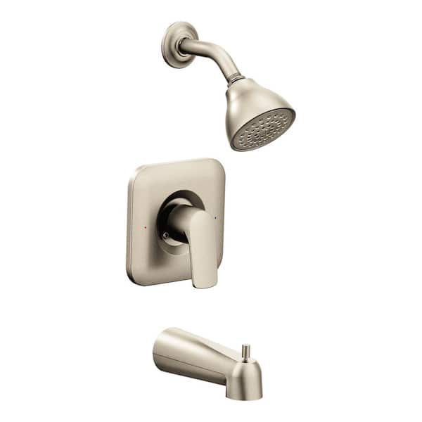 MOEN Rizon Single-Handle 1-Spray Posi-Temp Eco-Performance Tub and Shower Faucet Trim in Brushed Nickel (Valve Not Included)