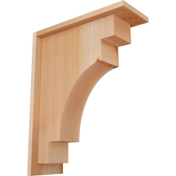 Ekena Millwork 5-1/2 in. x 14 in. x 18 in. Western Red Cedar Mediterranean Smooth Corbel with Backplate
