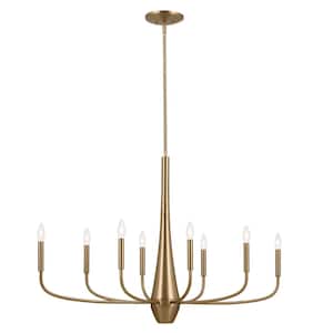 Deela 41 in. 8-Light Champagne Bronze Modern Candle Oval Chandelier for Dining Room