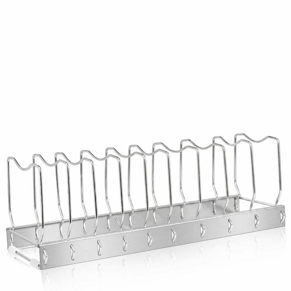 Stainless Steel Pot Lid Drawer Organizer with Detachable Adjustable Dividers Rustproof Anti-Skid Feet 1 pack price history on PriceWatchPro