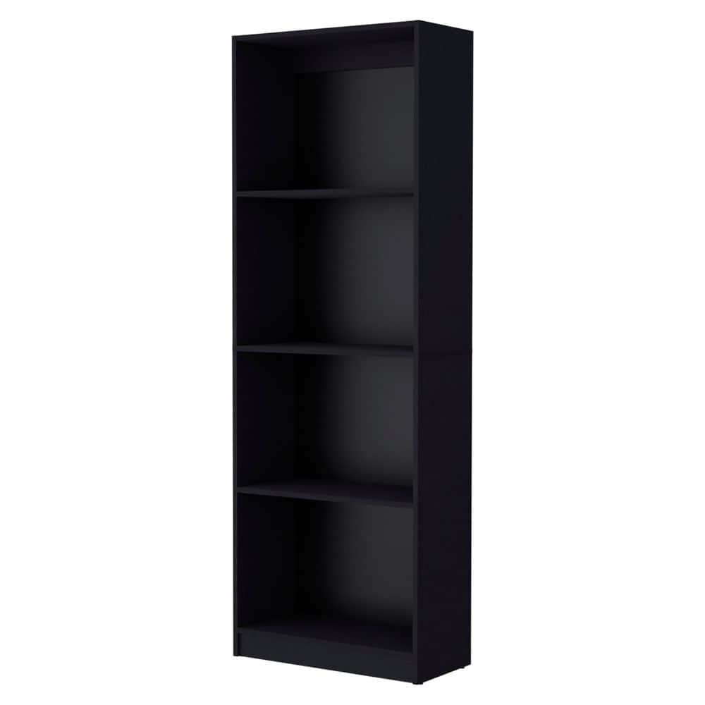 24.70 in. W x 11.70 in. D x 71.10 in. H Black Wood Freestanding Linen Cabinet with 4 Shelves in Black price history on PriceWatchPro
